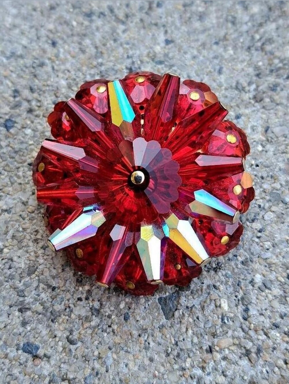 Vintage 50's Crystal Cluster Brooch